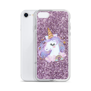 'Purple Pastel Glitter Unicorn' iPhone Case