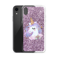 Load image into Gallery viewer, &#39;Purple Pastel Glitter Unicorn&#39; iPhone Case
