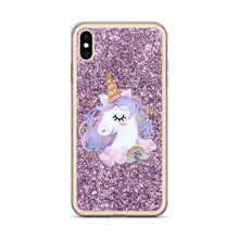 Load image into Gallery viewer, &#39;Purple Pastel Glitter Unicorn&#39; iPhone Case
