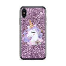 Load image into Gallery viewer, &#39;Purple Pastel Glitter Unicorn&#39; iPhone Case
