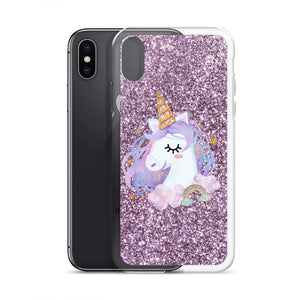 'Purple Pastel Glitter Unicorn' iPhone Case