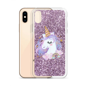 'Purple Pastel Glitter Unicorn' iPhone Case