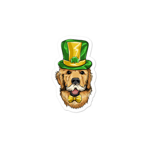 'Golden Retriever Dog St. Patrick's Day Outfit' Bubble-free stickers