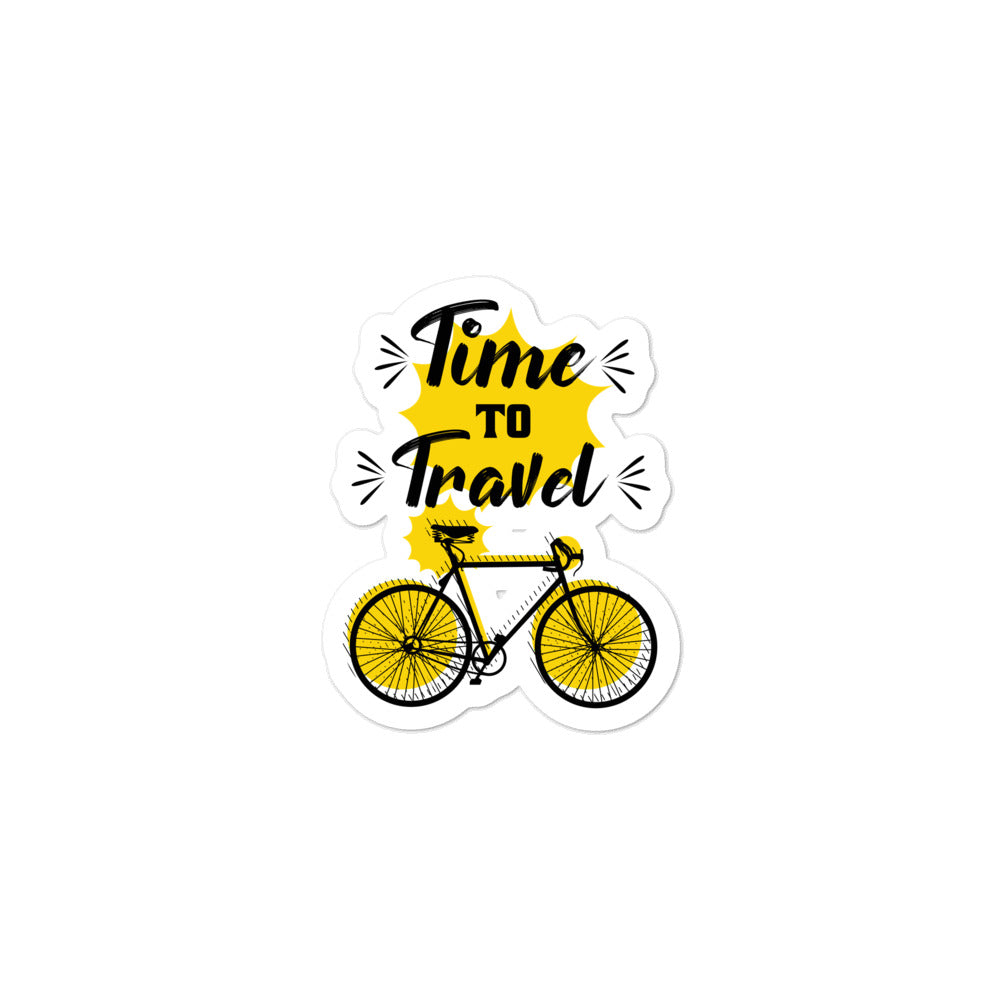 'Time To Travel Bicycle' Bubble-free stickers