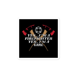 ‘Female Firefighter’ Bubble-free stickers