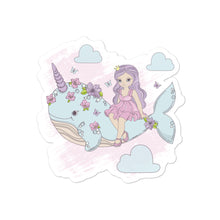 Load image into Gallery viewer, &#39;Unicorn Whale Princess&#39; Bubble-free stickers
