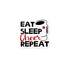 Load image into Gallery viewer, &#39;Eat Sleep Cheer Repeat&#39; Bubble-free stickers
