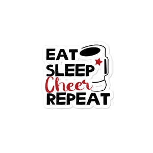 'Eat Sleep Cheer Repeat' Bubble-free stickers