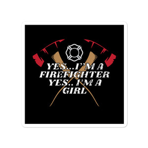 ‘Female Firefighter’ Bubble-free stickers