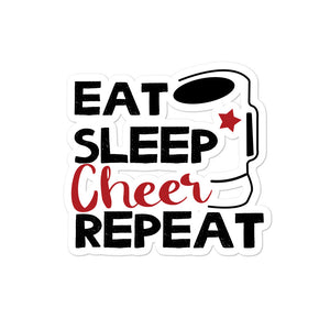 'Eat Sleep Cheer Repeat' Bubble-free stickers