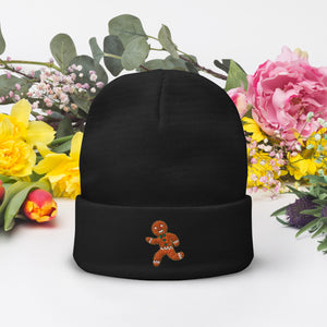 Gingerbread Embroidered Beanie