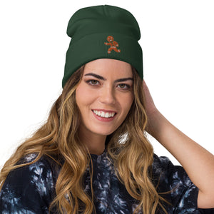 Gingerbread Embroidered Beanie