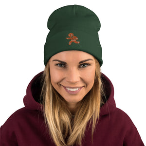 Gingerbread Embroidered Beanie