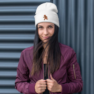 Gingerbread Embroidered Beanie