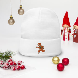 Gingerbread Embroidered Beanie