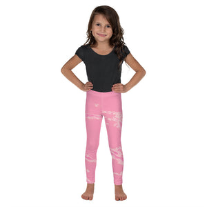 'Pastel Pink Marbled' Kid's Leggings