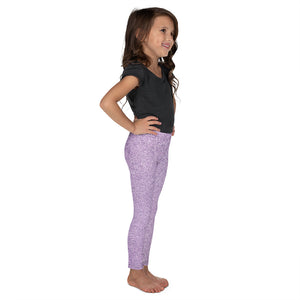 'Purple Glitter Shimmer Print' Kid's Leggings