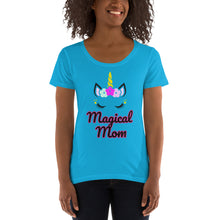 Load image into Gallery viewer, &#39;Magical Mom&#39; Ladies&#39; Unicorn Scoop Neck Tee
