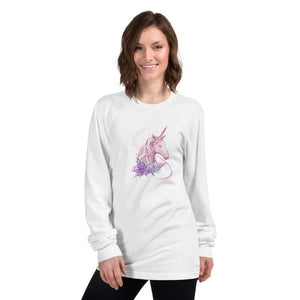 'Pink Unicorn' Adult Unisex Long Sleeve T-Shirt Made In USA