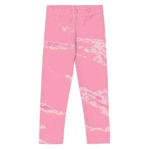 'Pastel Pink Marbled' Kid's Leggings