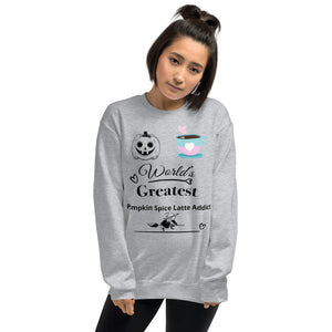 'World's Greatest Pumkin Spice Latte Addict' Print Sweatshirt