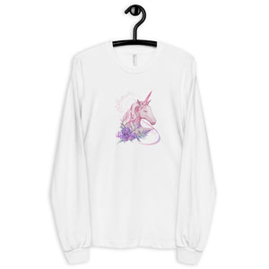 'Pink Unicorn' Adult Unisex Long Sleeve T-Shirt Made In USA