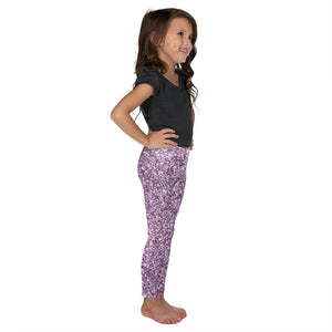 'Purple Glitter Print' Kid's Leggings