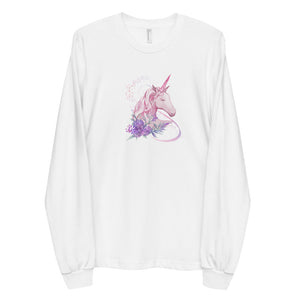 'Pink Unicorn' Adult Unisex Long Sleeve T-Shirt Made In USA