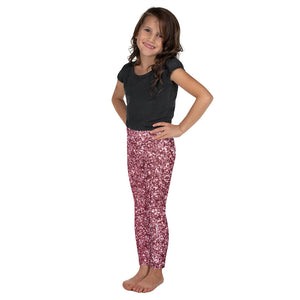 'Pink Glitter Print' Kid's Leggings