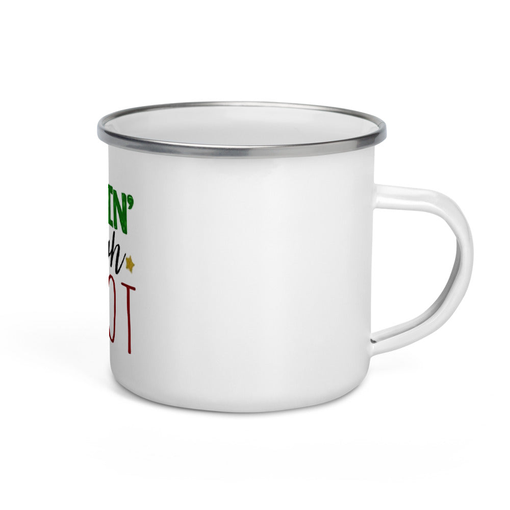 'Dashing Through Merlot' Enamel Mug