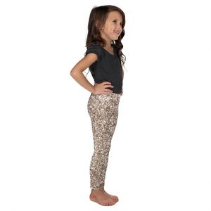 'Gold Glitter Print' Kid's Leggings