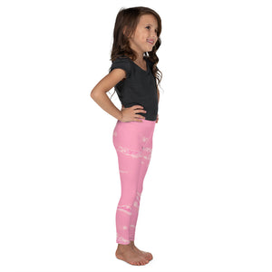 'Pastel Pink Marbled' Kid's Leggings