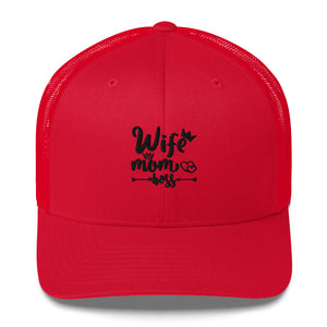 'Wife Mom Boss' Trucker Cap