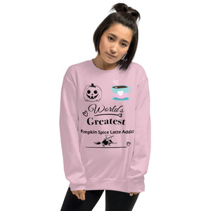 'World's Greatest Pumkin Spice Latte Addict' Print Sweatshirt