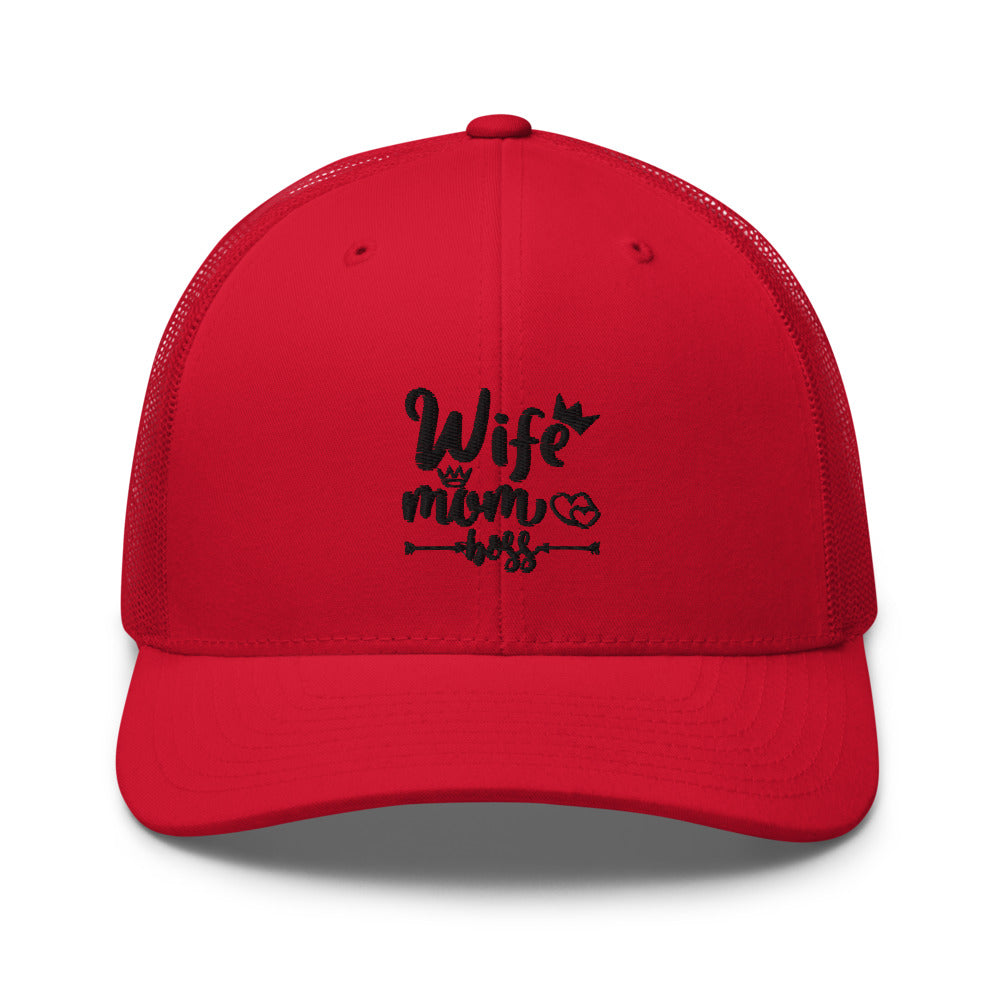 'Wife Mom Boss' Trucker Cap