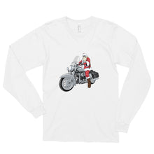 Load image into Gallery viewer, &#39;Motorcycle Santa&#39; Unisex Long sleeve t-shirt Made in USA
