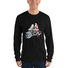 Load image into Gallery viewer, &#39;Motorcycle Santa&#39; Unisex Long sleeve t-shirt Made in USA
