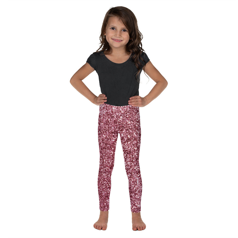 'Pink Glitter Print' Kid's Leggings