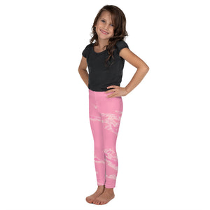 'Pastel Pink Marbled' Kid's Leggings