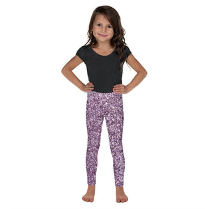 'Purple Glitter Print' Kid's Leggings