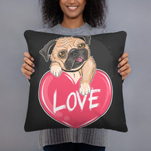 Load image into Gallery viewer, &#39;Pug Love&#39; Basic Pillow
