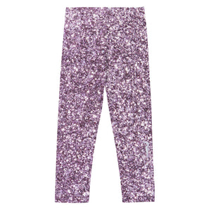 'Purple Glitter Print' Kid's Leggings