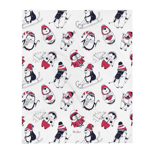 'Penguin Holiday' Throw Blanket