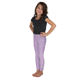 'Purple Glitter Shimmer Print' Kid's Leggings