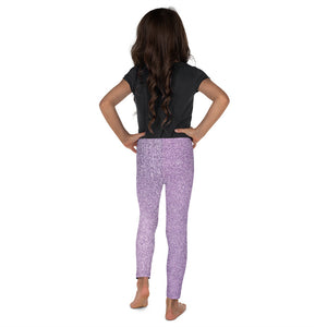 'Purple Glitter Shimmer Print' Kid's Leggings