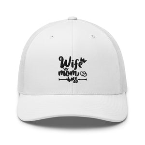 'Wife Mom Boss' Trucker Cap