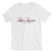 Load image into Gallery viewer, Lulu&#39;s Luxuries Unisex Short Sleeve V-Neck Tee
