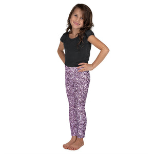 'Purple Glitter Print' Kid's Leggings