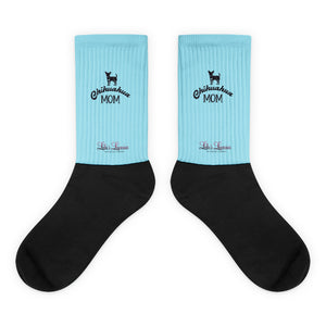 'Chihuahua Mom' Blue & Black Socks