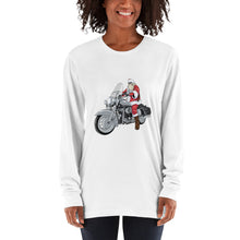 Load image into Gallery viewer, &#39;Motorcycle Santa&#39; Unisex Long sleeve t-shirt Made in USA
